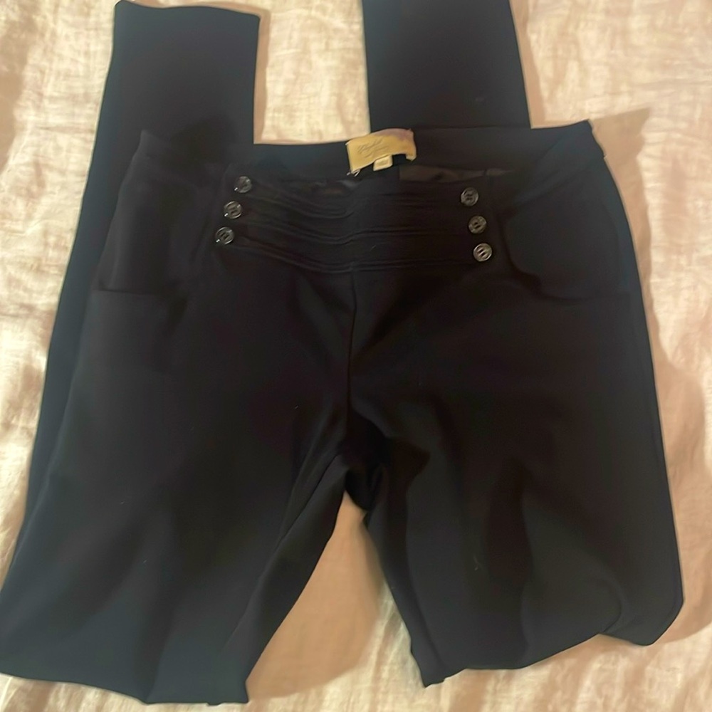 Elizabeth and James black stretch pants with sailor front… Size medium
